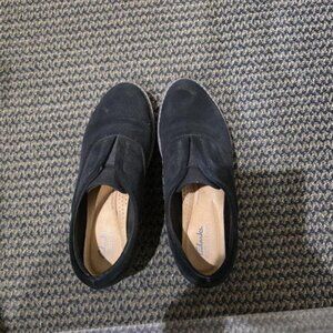 Clarks Zylah Sky Women's Suede Wedge Shoes